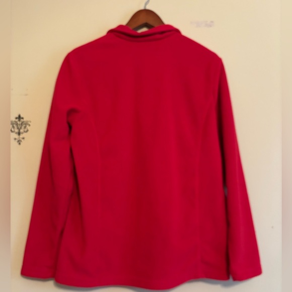Lands End fleece jacket quarter zip fleece pull over womens size medium Red - Picture 6 of 7